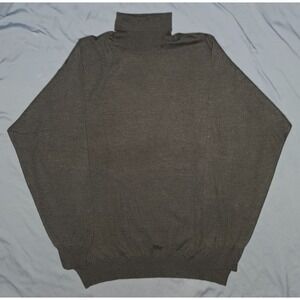 Gran Sasso Wool/Silk/Cashmere Turtleneck Sweater - Italy Size 56 Gray